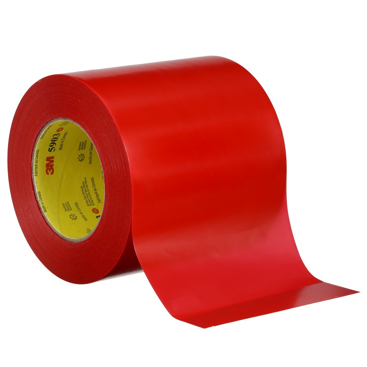 3M 5903 Outdoor Masking Poly Tape, Red, 5 in x 60 yd, 7.5 mil (7010334725) (80 Pack) - 3