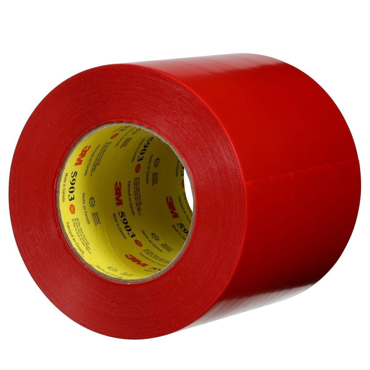 3M 5903 Outdoor Masking Poly Tape, Red, 5 in x 60 yd, 7.5 mil (7010334725) (80 Pack) - 5