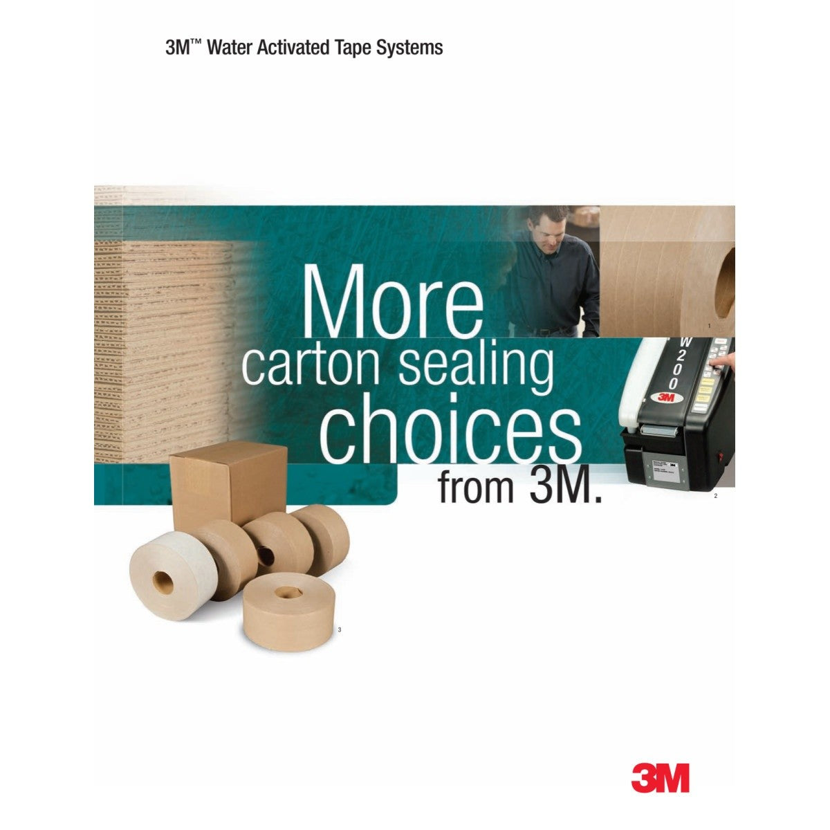 3M 6142 Water Activated Paper Tape, White, Medium Duty, 3 in x 600 ft (7010334934) (450 Pack) - 4
