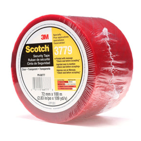 3M 3779 Scotch Security Message Box Sealing Tape, Clear, 72 mm x 100 m, Individually Wrapped Conveniently Packaged (7010335124)  - (24Pack)