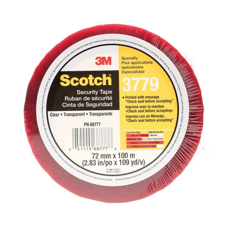 3M 3779 Scotch Security Message Box Sealing Tape, Clear, 72 mm x 100 m, Individually Wrapped Conveniently Packaged (7010335124)  - (24Pack) - 3