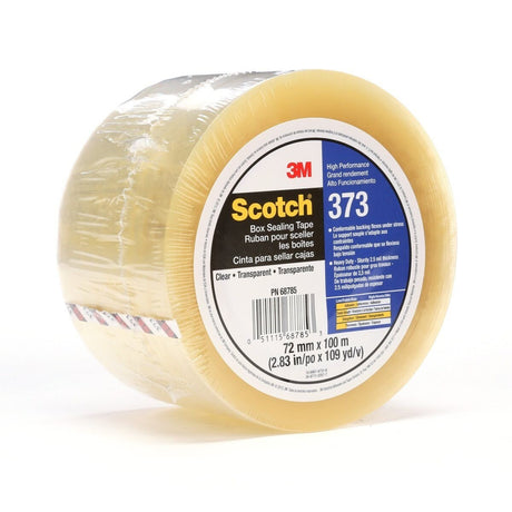 3M 373 Scotch Box Sealing Tape, Clear, 72 mm x 100 m, High Performance, Individually Wrapped (68785) (7010335125)  - (24Pack) - 2