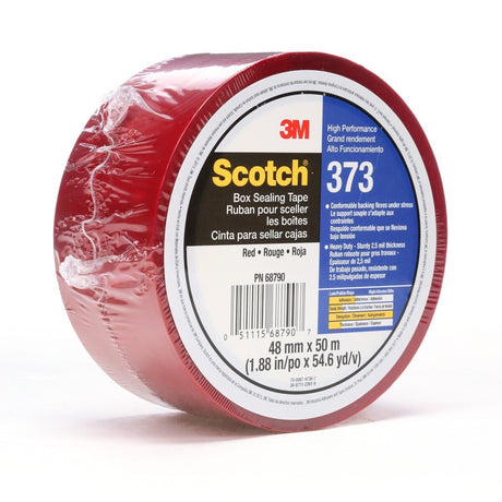 3M 373 Scotch Box Sealing Tape, Red, 48 mm x 50 m (7010335126)  - (36Pack) - 3