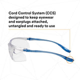 3M 11796-00000-20 Virtua Sport CCS Safety Glasses Clear Anti Fog Anti Scratch Clear Lens Blue Frame Cord Control System (7010340677)  - (20Pack) - 4