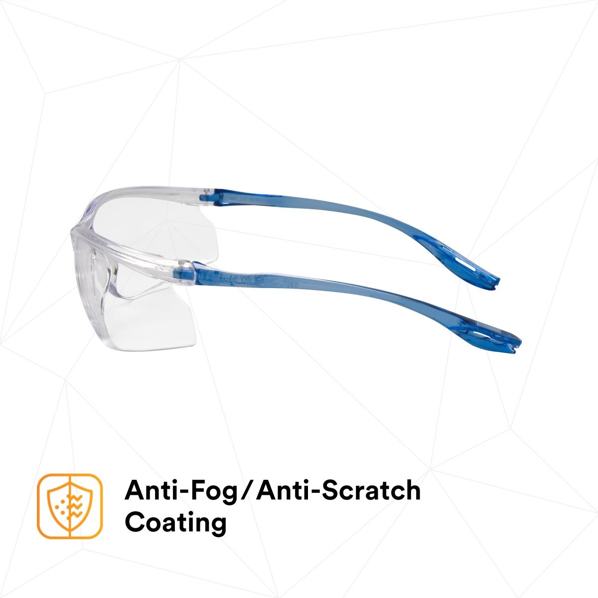 3M 11796-00000-20 Virtua Sport CCS Safety Glasses Clear Anti Fog Anti Scratch Clear Lens Blue Frame Cord Control System (7010340677)  - (20Pack) - 5