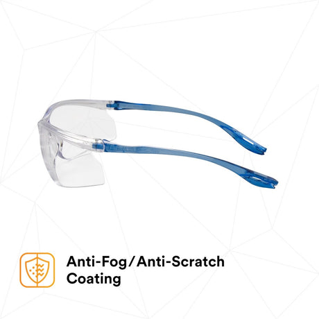 3M 11796-00000-20 Virtua Sport CCS Safety Glasses Clear Anti Fog Anti Scratch Clear Lens Blue Frame Cord Control System (7010340677)  - (20Pack) - 5