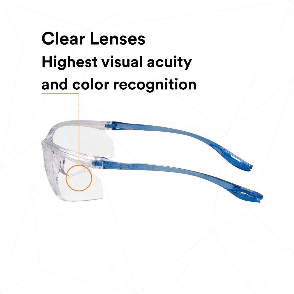 3M 11796-00000-20 Virtua Sport CCS Safety Glasses Clear Anti Fog Anti Scratch Clear Lens Blue Frame Cord Control System (7010340677)  - (20Pack) - 7