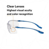 3M 11796-00000-20 Virtua Sport CCS Safety Glasses Clear Anti Fog Anti Scratch Clear Lens Blue Frame Cord Control System (7010340677)  - (20Pack) - 7