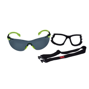 3M S1202SGAF-KT Solus 1000-Series Foam Strap, Green/Black, Grey Scotchgard Anti-fog Lens (7010341346)  - (20Pack)