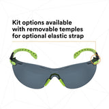3M S1202SGAF-KT Solus 1000-Series Foam Strap, Green/Black, Grey Scotchgard Anti-fog Lens (7010341346)  - (20Pack) - 4
