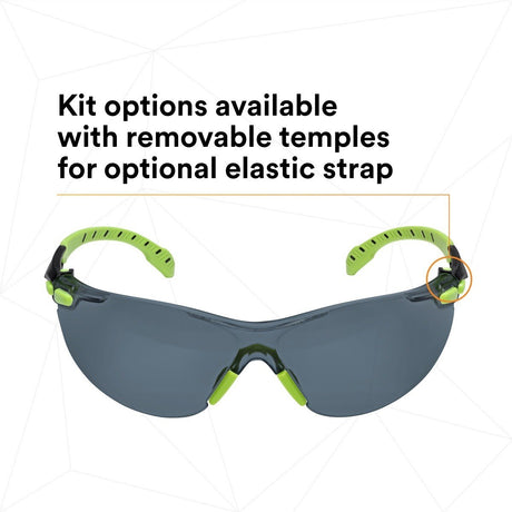 3M S1202SGAF-KT Solus 1000-Series Foam Strap, Green/Black, Grey Scotchgard Anti-fog Lens (7010341346)  - (20Pack) - 4