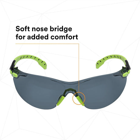 3M S1202SGAF-KT Solus 1000-Series Foam Strap, Green/Black, Grey Scotchgard Anti-fog Lens (7010341346)  - (20Pack) - 6