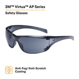 3M 11848-00000-20 Virtua AP Safety Glasses, Anti-Fog Anti-Scratch, Gray Lens, Gray Frame (7010342193) (1 Pair)  - (20Pack) - 2