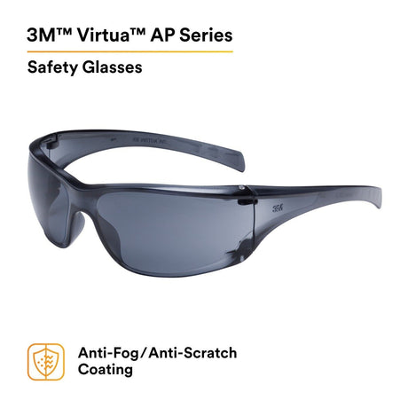 3M 11848-00000-20 Virtua AP Safety Glasses, Anti-Fog Anti-Scratch, Gray Lens, Gray Frame (7010342193) (1 Pair)  - (20Pack) - 2