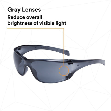 3M 11848-00000-20 Virtua AP Safety Glasses, Anti-Fog Anti-Scratch, Gray Lens, Gray Frame (7010342193) (1 Pair)  - (20Pack) - 5