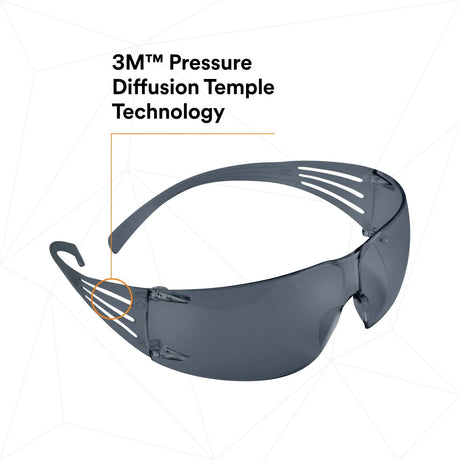 3M SF302AF SecureFit Safety Glasses, Gray Lens (7010342616)  - (20Pack) - 4