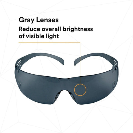 3M SF302AF SecureFit Safety Glasses, Gray Lens (7010342616)  - (20Pack) - 6
