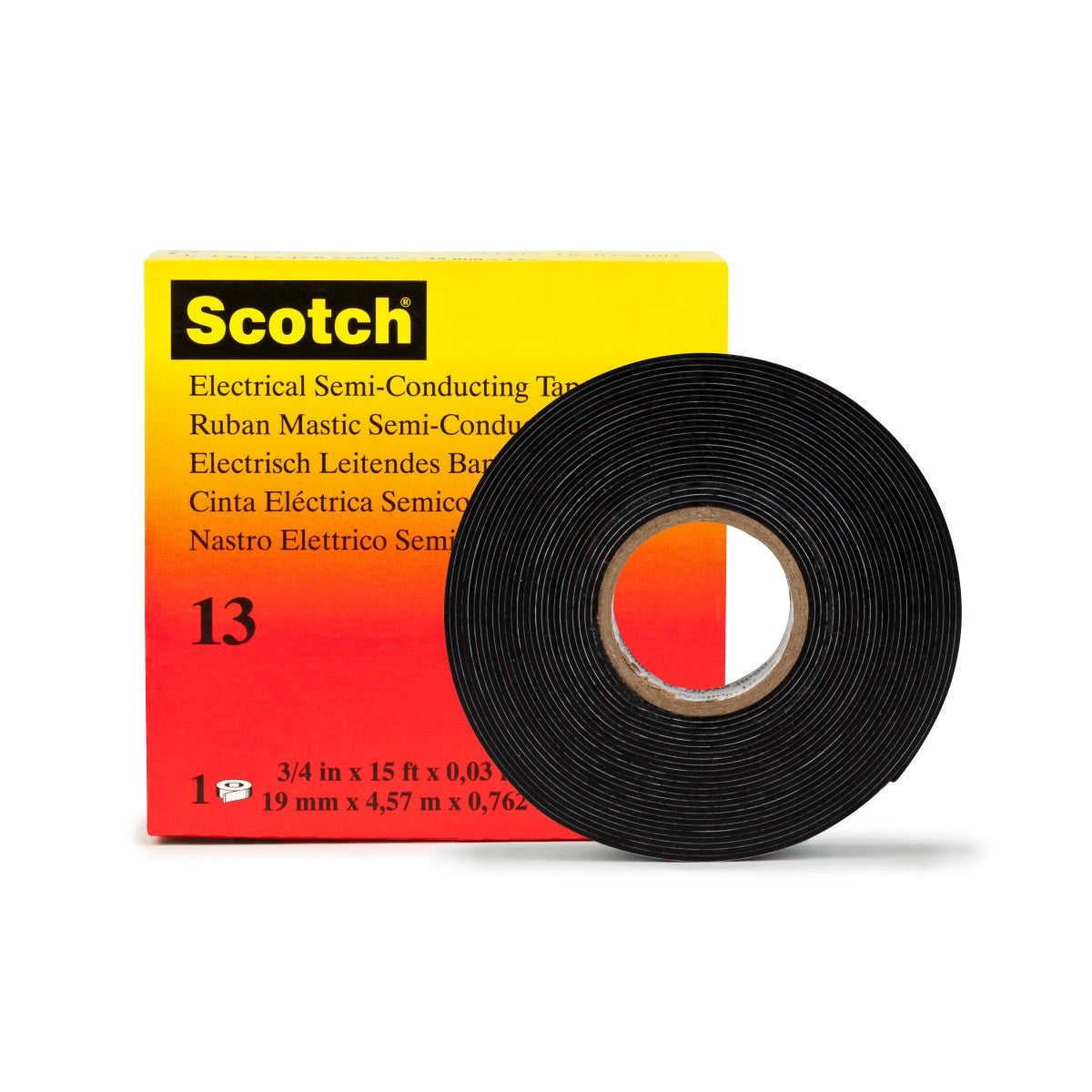 3M 13-3/4X10FT-K Scotch Electrical Semi-Conducting Tape 13, Black, 3/4 in x 10 ft (7010353829) (2000 Pack)
