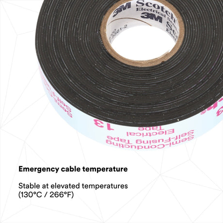 3M 13-3/4X10FT-K Scotch Electrical Semi-Conducting Tape 13, Black, 3/4 in x 10 ft (7010353829) (2000 Pack) - 3
