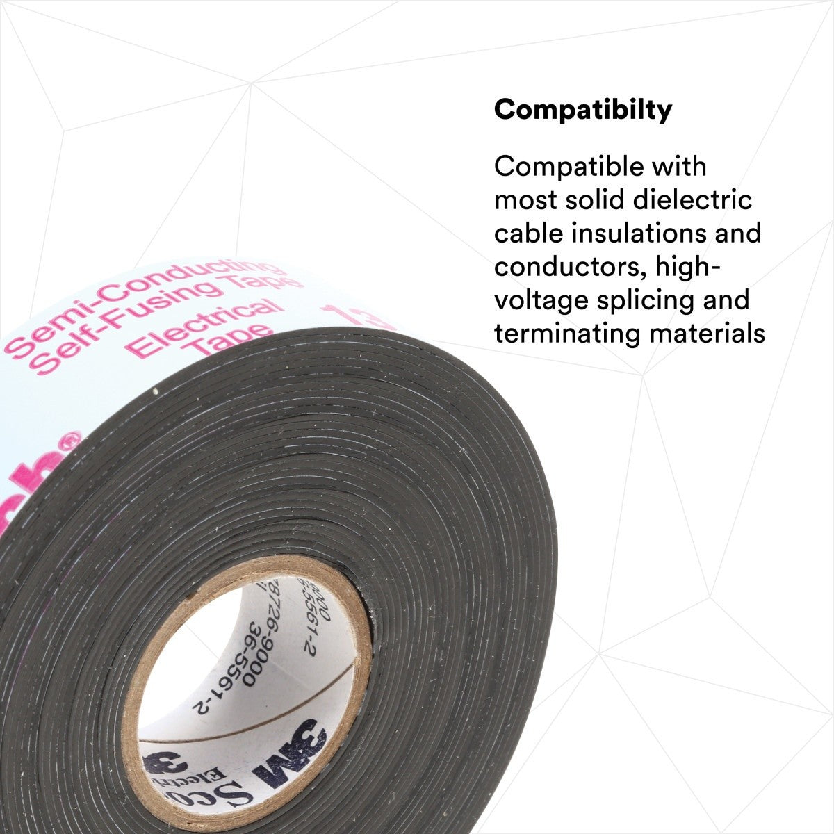 3M 13-3/4X10FT-K Scotch Electrical Semi-Conducting Tape 13, Black, 3/4 in x 10 ft (7010353829) (2000 Pack) - 4