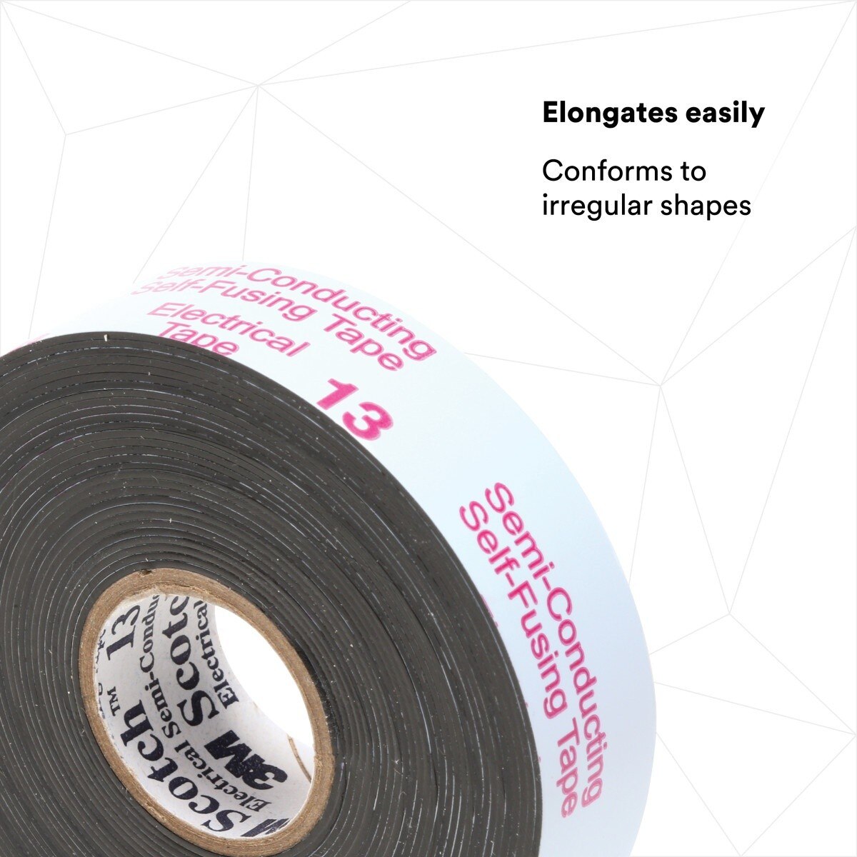 3M 13-3/4X10FT-K Scotch Electrical Semi-Conducting Tape 13, Black, 3/4 in x 10 ft (7010353829) (2000 Pack) - 5