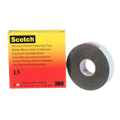 3M 13-3/4X10FT-K Scotch Electrical Semi-Conducting Tape 13, Black, 3/4 in x 10 ft (7010353829) (2000 Pack) - 7