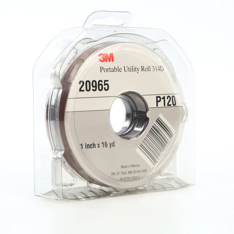 3M 314D Portable Utility Cloth, P120 J-weight, 1 in x 16 yd (7010360120)  - (5Pack) - 2