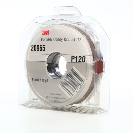 3M 314D Portable Utility Cloth, P120 J-weight, 1 in x 16 yd (7010360120)  - (5Pack) - 3