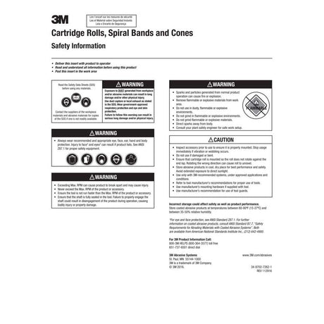 3M 341D Cartridge Roll , 3/16 in x 1 in x 3/32 in, P150 X-Weight, Coating Cut Cutting Angle Flute (7010362429) (100 Pack) - 2