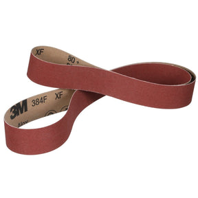 3M 384F Cloth Belt, Aluminum Oxide, 80+ XF Weight, Maroon, 1 in x 42 in, Film-lok, Single-flex (7010362617) (200 Pack)