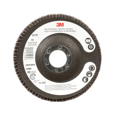3M 577F Flap Disc, 36, T27, 4-1/2 in x 7/8 in (7010363142)  - (10Pack) - 2