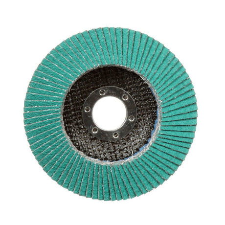 3M 577F Flap Disc, T27, 60 Grit, Alumina Zirconia, Green, 4-1/2 in x 7/8 in (7010363143)  - (10Pack)