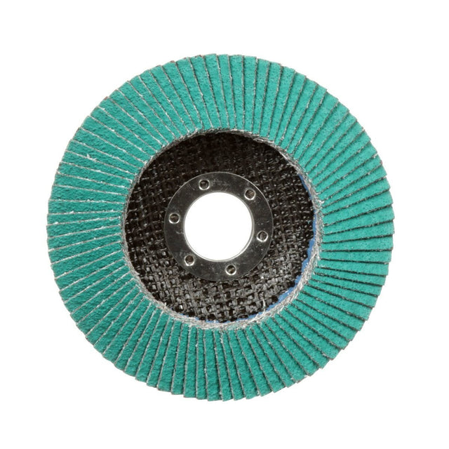 3M 577F Flap Disc, T27, 60 Grit, Alumina Zirconia, Green, 4-1/2 in x 7/8 in (7010363143)  - (10Pack)