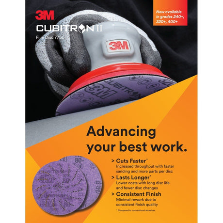 3M 87337 Cubitron II Stikit Film Disc, PSA Multi-Grade 80+ to 220+, Purple, 5 in x NH, 3 mil (7010363665) (300 Pack) - 2