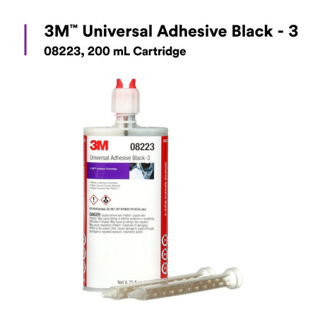 3M Universal Adhesive Black-3 Two-Part Urethane High Viscosity Gap Filling 200 mL Cartridge (08223) (7010364210)  - (6Pack) - 2