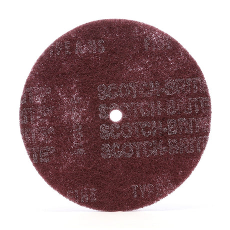3M HS-DC Scotch-Brite High Strength Disc, A/O Very Fine, Maroon, 10 in x 5/8 in (7010365150) (50 Pack)