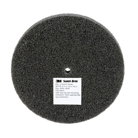 3M XL-UW Scotch-Brite EXL Unitized Wheel, 2S Fine, SiC, Gray, 5 in x 1/4 in x 1/2 in, 6000 RPM (7010365356) (20 Pack)