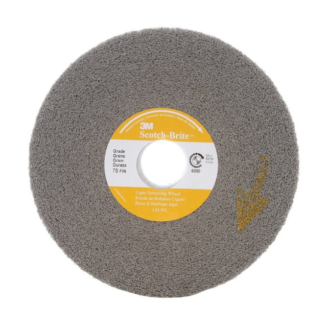 3M Scotch-Brite Light Deburring Wheel, LD-WL, 8S Fine, Gray, 14 in x 3 in x 8 in (7010365594)  - (14Pack)