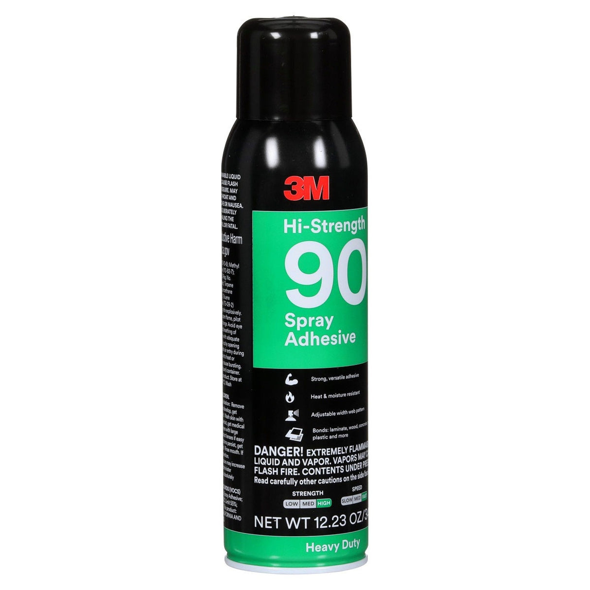 3M 90 Hi-Strength Spray Adhesive, Clear, 16 fl oz Can, Net Wt 12.23 oz, Permanent, Bonds Laminate, Wood, Concrete, Metal, Plastic (7010366483)  - (12Pack) - 2