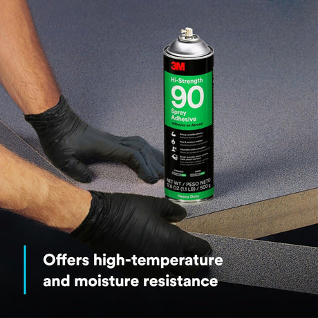 3M 90 Hi-Strength Spray Adhesive, Clear, 16 fl oz Can, Net Wt 12.23 oz, Permanent, Bonds Laminate, Wood, Concrete, Metal, Plastic (7010366483)  - (12Pack) - 6