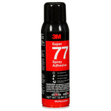 3M 77 Multipurpose Spray Adhesive, Clear, 16 fl oz Can, Net Wt 13.44 oz, bonds Paper Cardboard Fabric Plastic Metal Wood (7010366503)