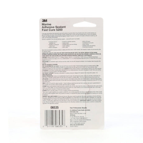 3M 5200FC 6535 Marine Adhesive Sealant Fast Cure, White, 1 fl oz Tube for Boats and RVs Above and Below Waterline (7010367674) (12 Pack) - 3