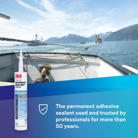 3M 5200FC 6535 Marine Adhesive Sealant Fast Cure, White, 1 fl oz Tube for Boats and RVs Above and Below Waterline (7010367674) (12 Pack) - 10