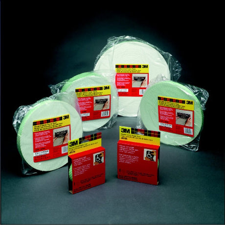 3M 4004 Double Coated Urethane Foam Tape, Off White, 1/4 in x 18 yd, 250 mil (7010369073) (36 Pack) - 2