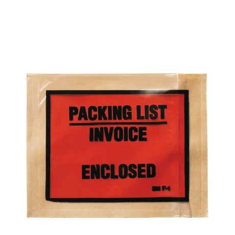 3M F1 Full Print Packing List Envelope, Transparent Polyethylene, Side Loading, Peel and Stick, 4-1/2 in x 5-1/2 in (7010373284) (1000 Pack)