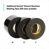 3M 226 Scotch Solvent Resistant Masking Tape, Black, 10.6 mil, 1/2 in x 60 yd (7010373496) (72 Pack) - 5