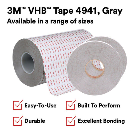 3M 4941 VHB Tape, Gray, 7/8 in x 36 yd, 45 mil (7010373824) (12 Pack) - 8
