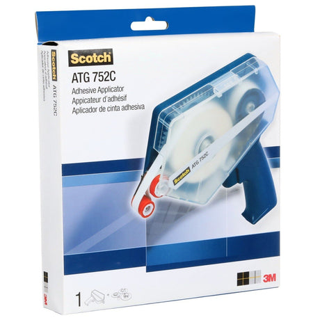 3M ATG 752C Scotch Adhesive Applicator for 1/2 in and 3/4 in Wide Rolls, Blue (752C) (7010374918)  - (6Pack) - 4