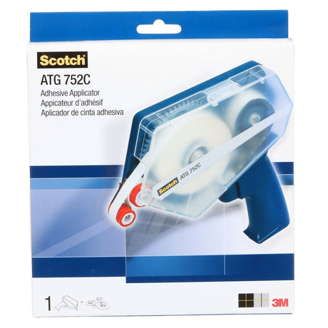 3M ATG 752C Scotch Adhesive Applicator for 1/2 in and 3/4 in Wide Rolls, Blue (752C) (7010374918)  - (6Pack) - 5