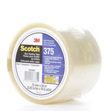 3M 68765-5 Scotch High Performance Box Sealing 375 Tape Clear, 72mm x 50m (7010374961) - 2